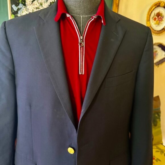 Salvatore Ferragamo Men's 1/4 Zip Embroidered Pique Polo Shirt, Red, L Excellent - Picture 3 of 13